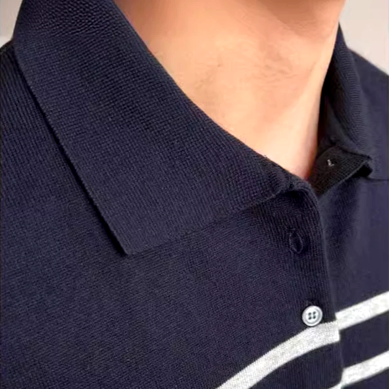 Brenton Stripe Cotton Polo