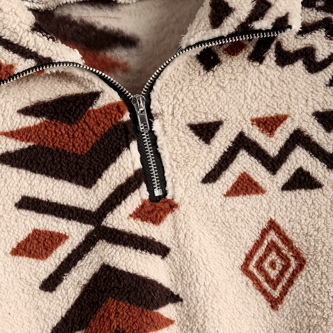 Aztec Sherpa Quarter Zip Pullover