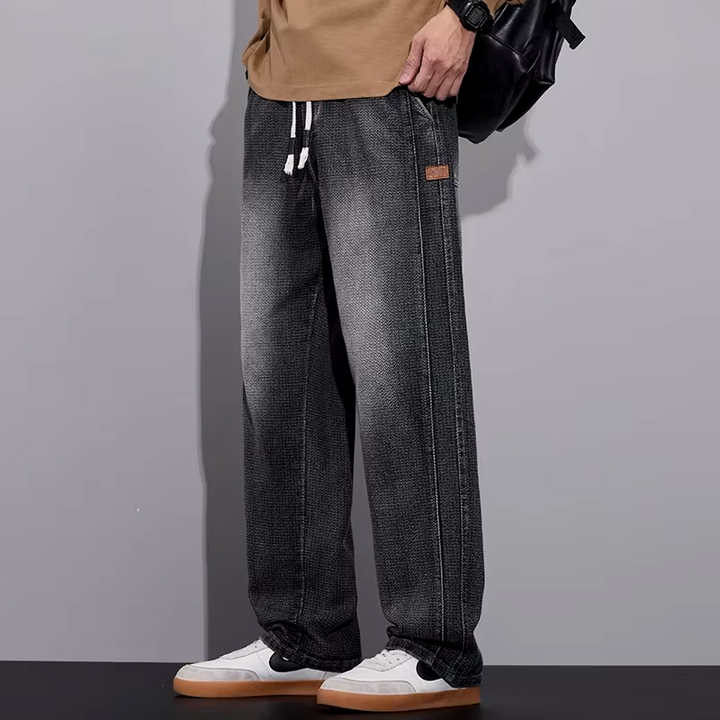 Faded Wide-Leg Denim Pant