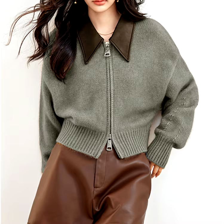 Clara Two-Way Front-Zip Sweater