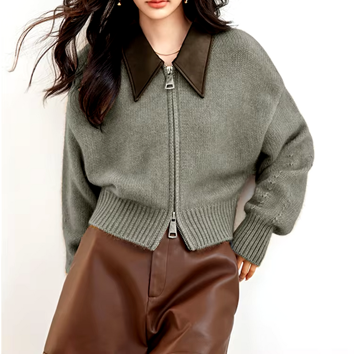 Clara Two-Way Front-Zip Sweater