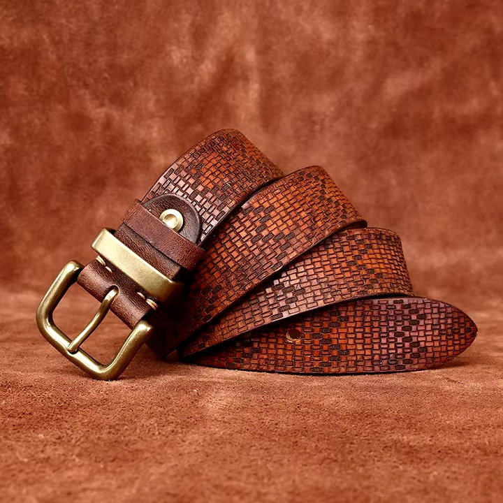 Wayne Grid Leather Belt