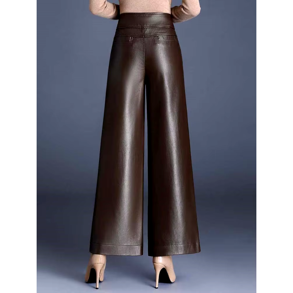 Lucy High Rise Wide Leather Pants