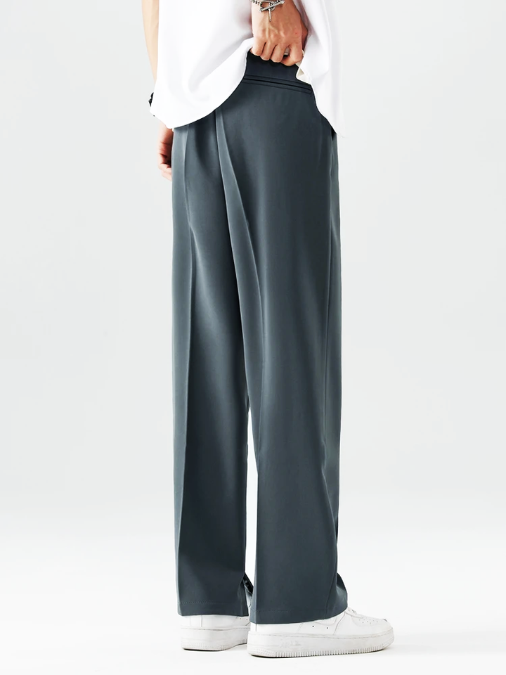 Prestige Pleated Split-Hem Trousers