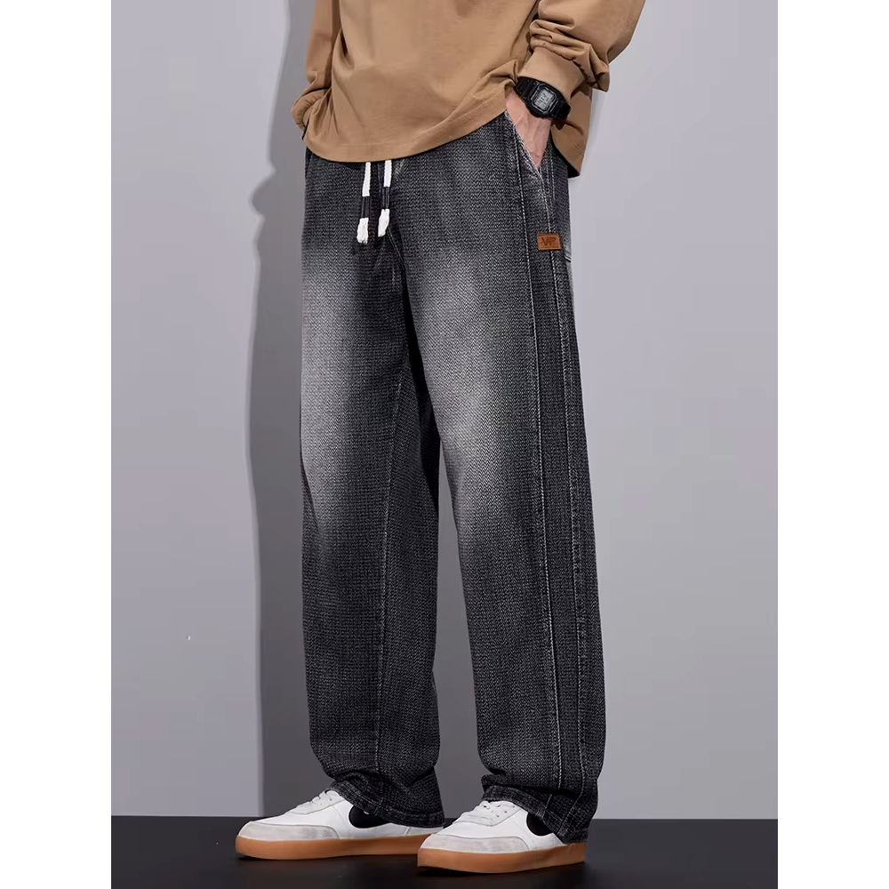 Faded Wide-Leg Denim Pant