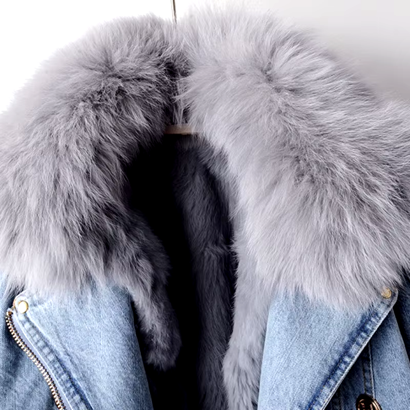 Gisele Faux Fur Denim Crop Jacket