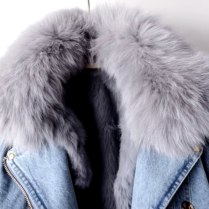 Gisele Faux Fur Denim Crop Jacket