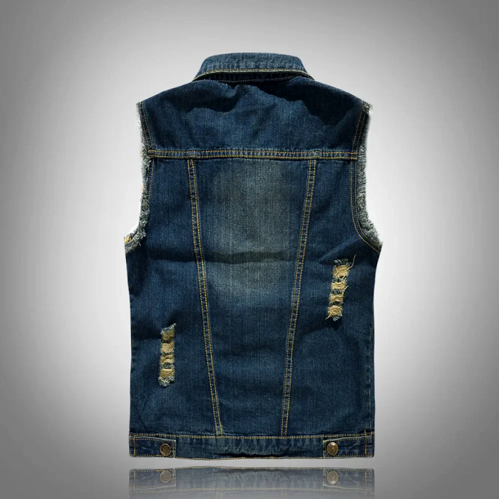 Rogue Distressed Denim Vest