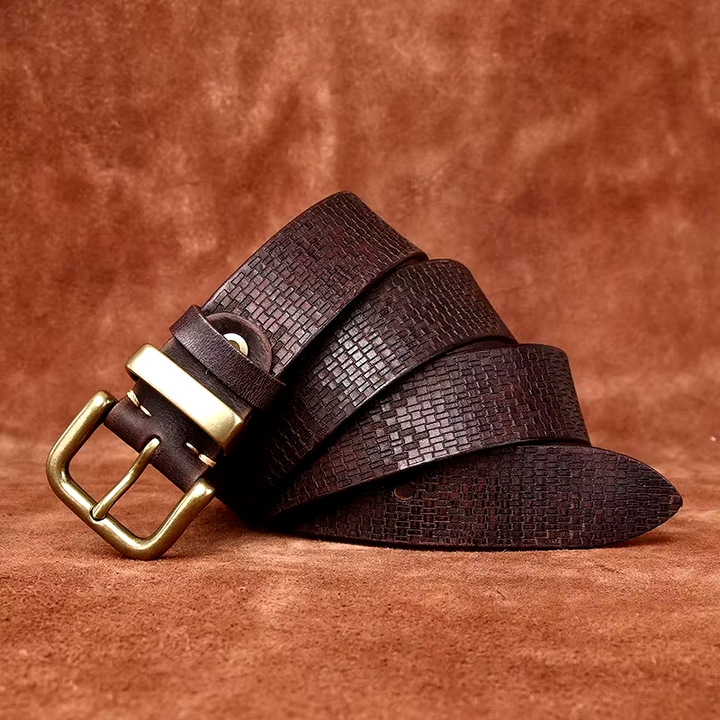 Wayne Grid Leather Belt