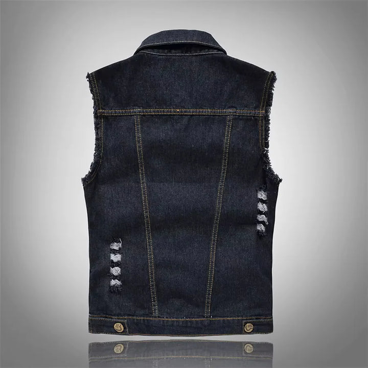 Rogue Distressed Denim Vest