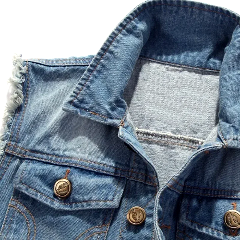 Rogue Distressed Denim Vest