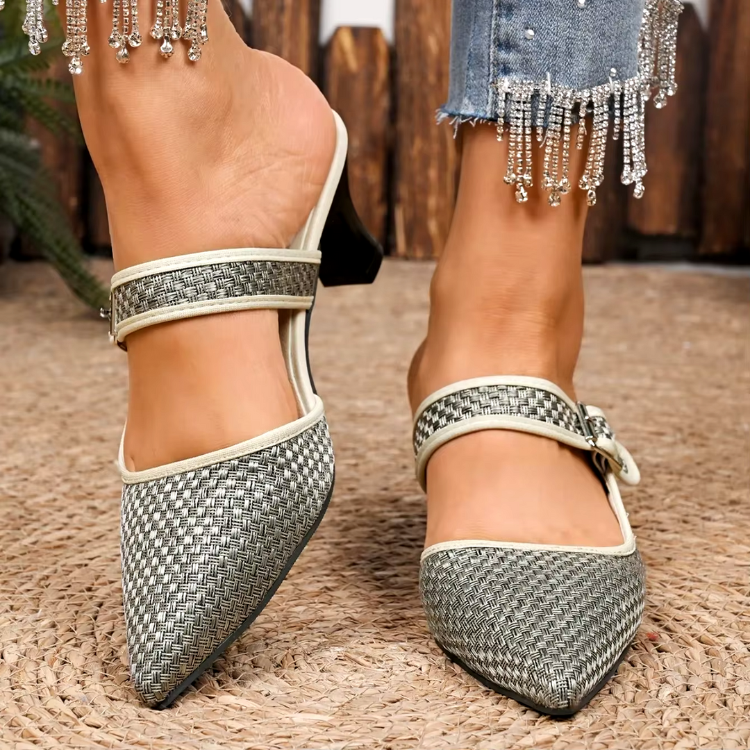 Mary Jane Textured Mules