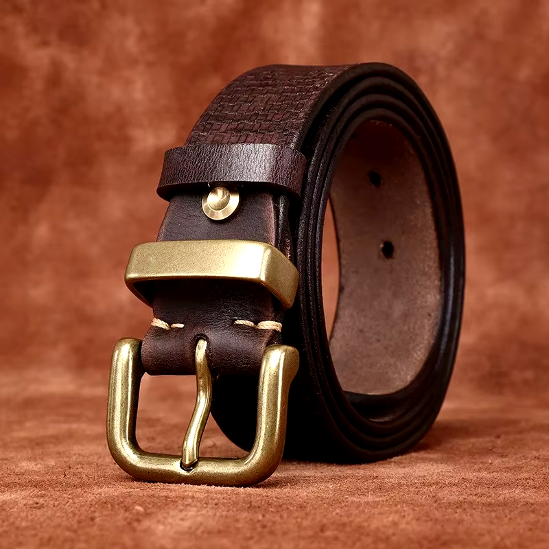 Wayne Grid Leather Belt