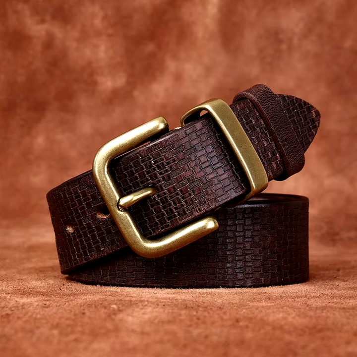 Wayne Grid Leather Belt