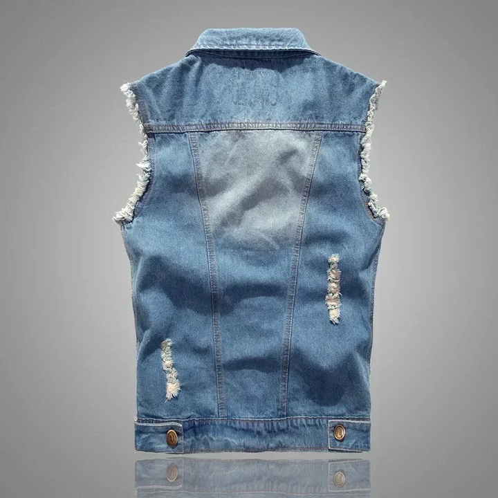Rogue Distressed Denim Vest
