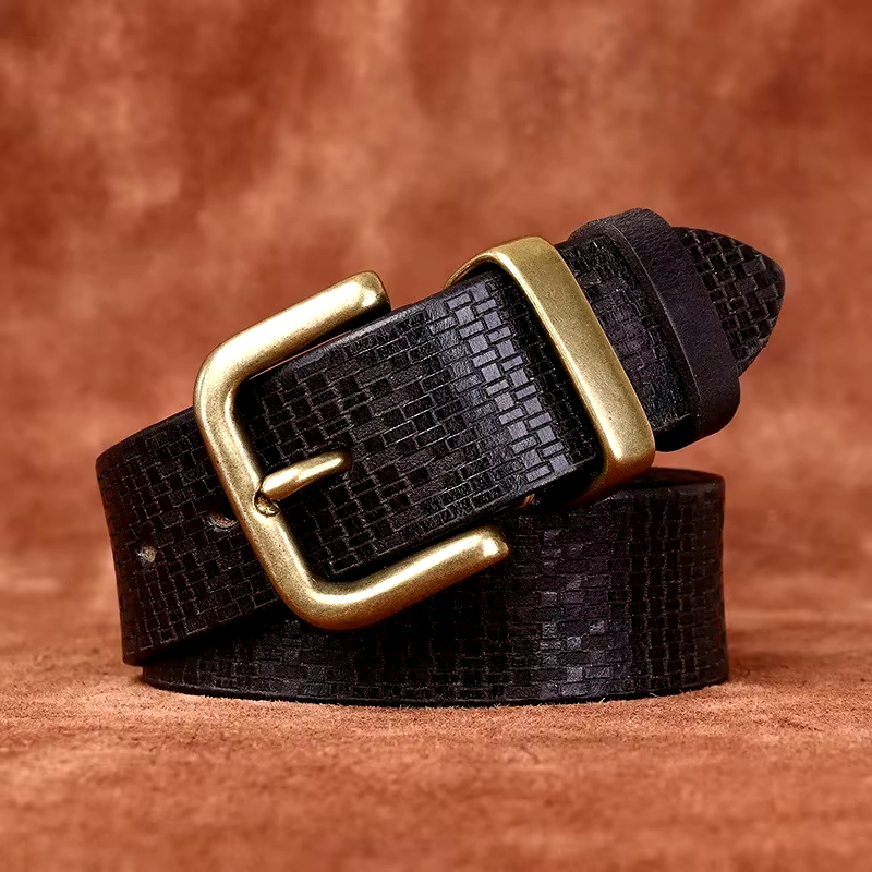 Wayne Grid Leather Belt