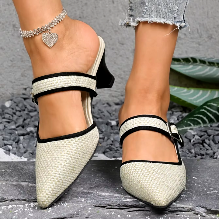 Mary Jane Textured Mules