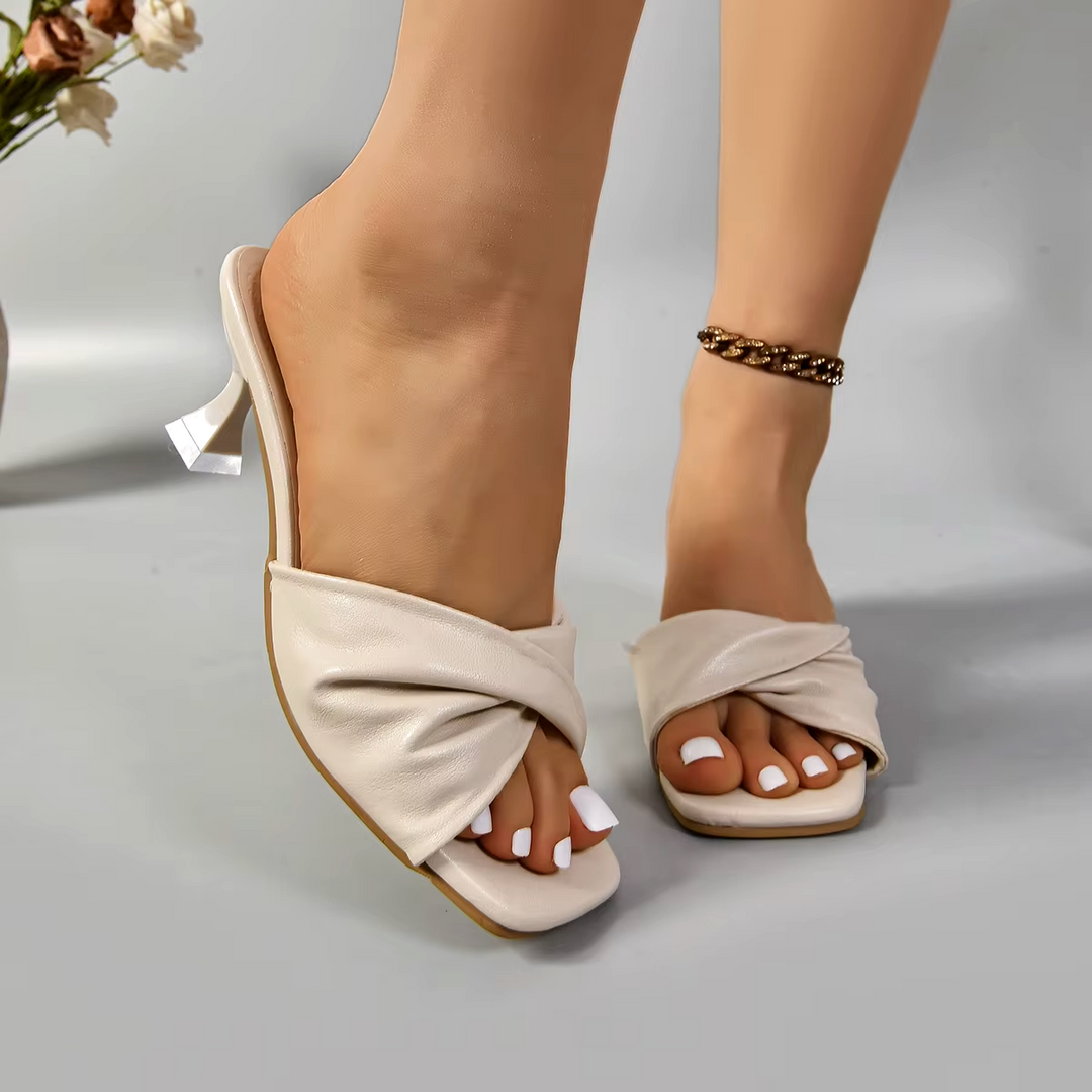 Ellie Cross-Strap Heel Sandal