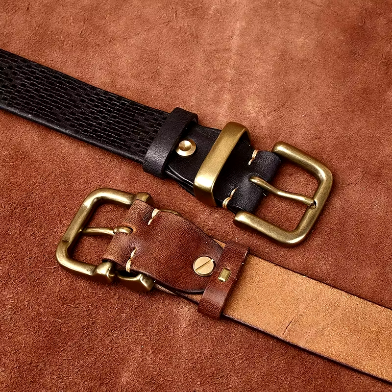Wayne Grid Leather Belt