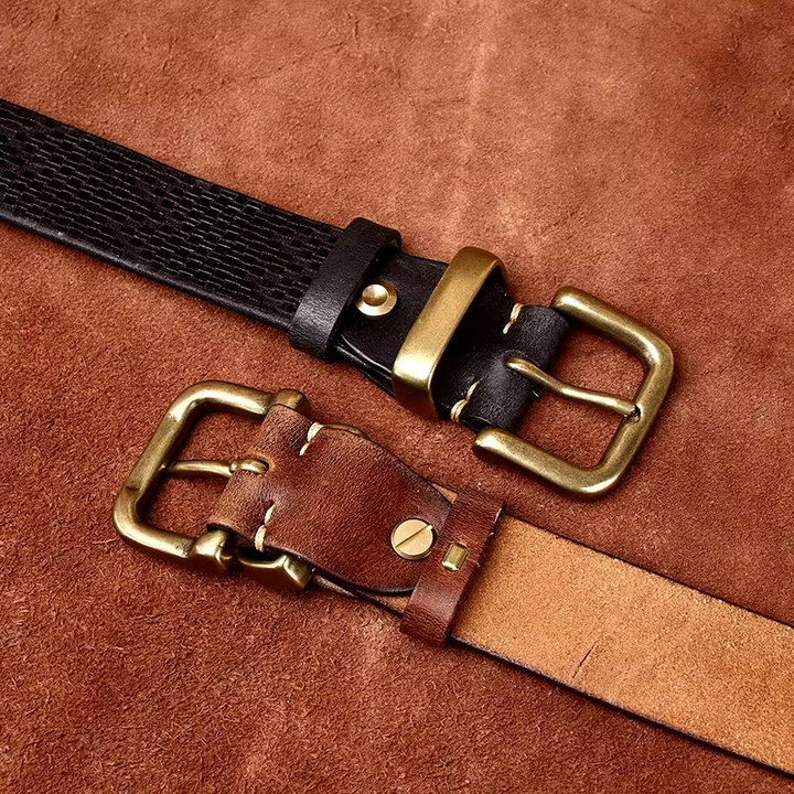 Wayne Grid Leather Belt