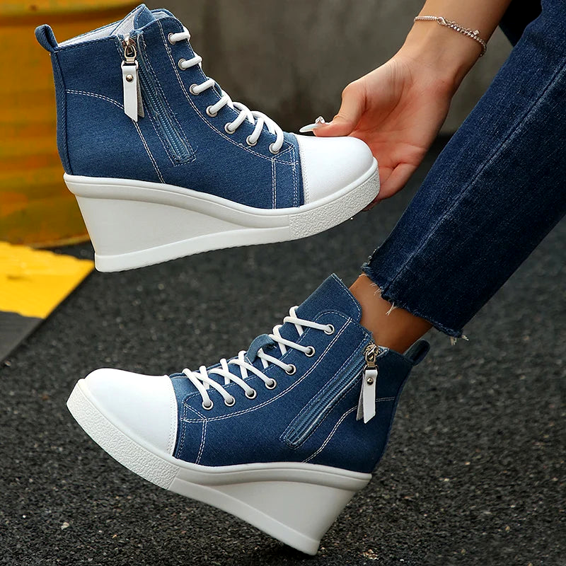 Broadway Canvas Wedge Sneaker