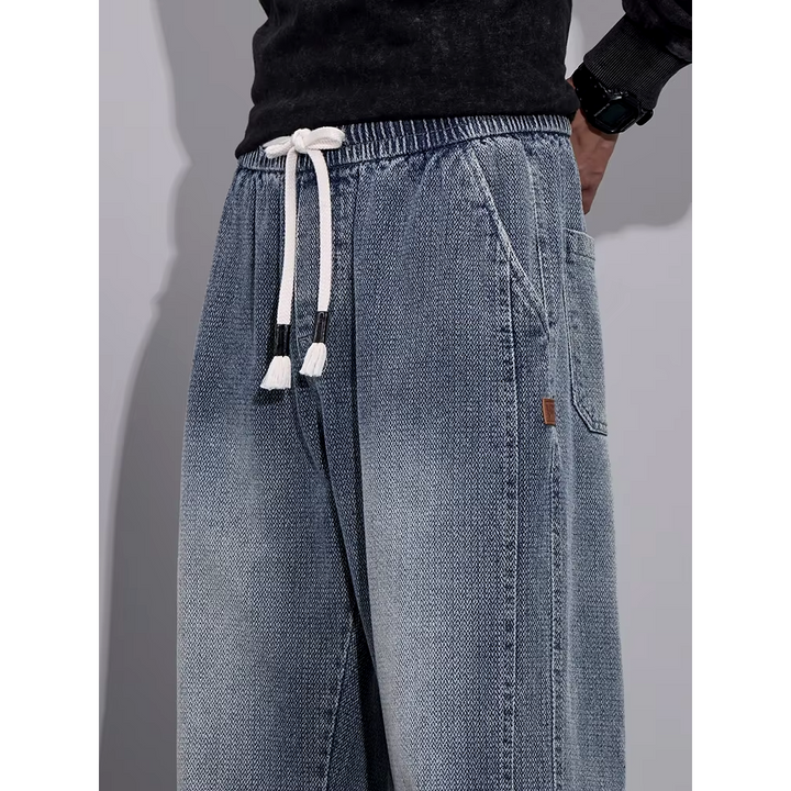 Faded Wide-Leg Denim Pant
