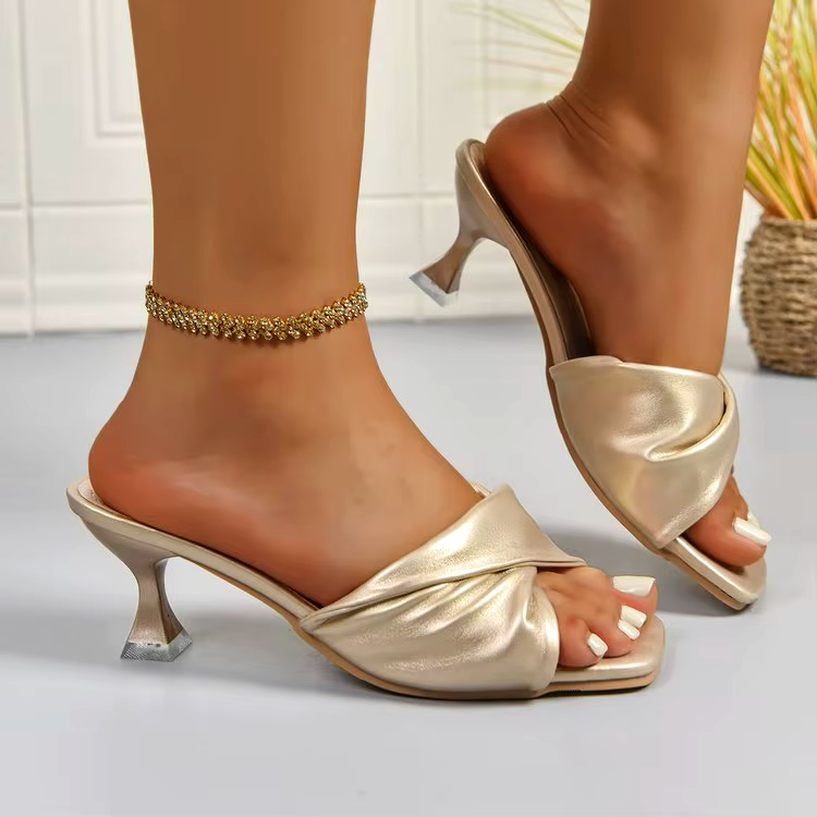 Ellie Cross-Strap Heel Sandal
