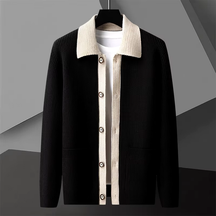 Amari Dual-Tone Ribbed Cardigan