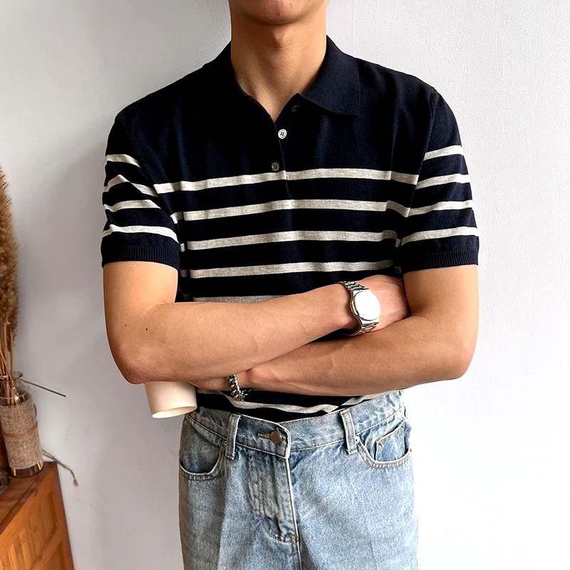 Brenton Stripe Cotton Polo