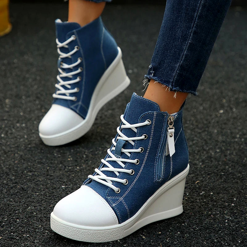 Broadway Canvas Wedge Sneaker