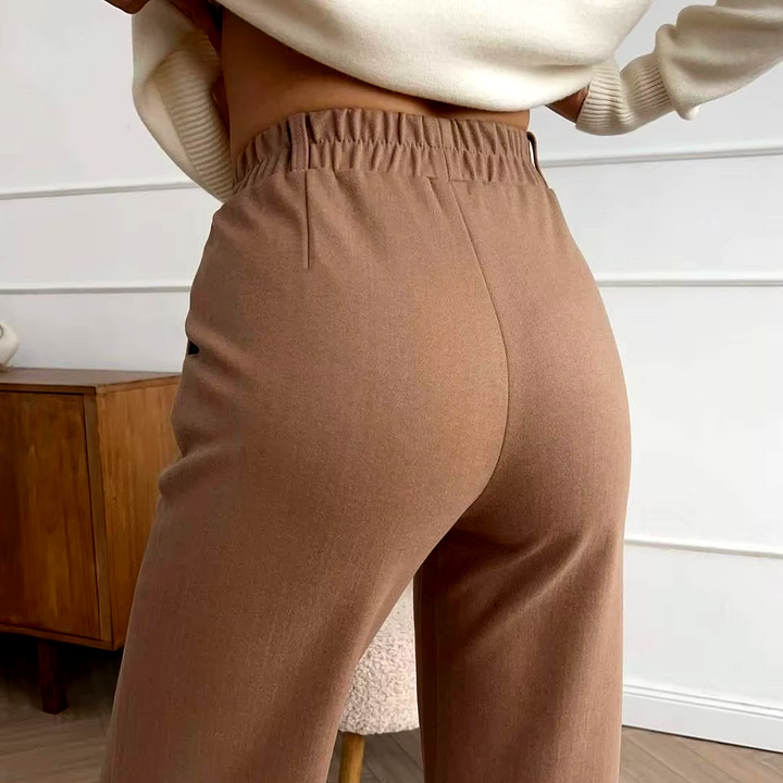 Brooke High Waisted Wool Pleated Trouser