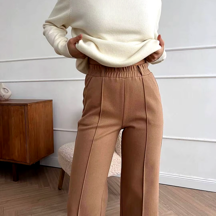 Brooke High Waisted Wool Pleated Trouser