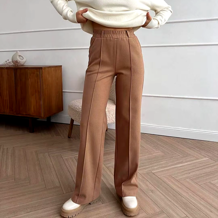 Brooke High Waisted Wool Pleated Trouser