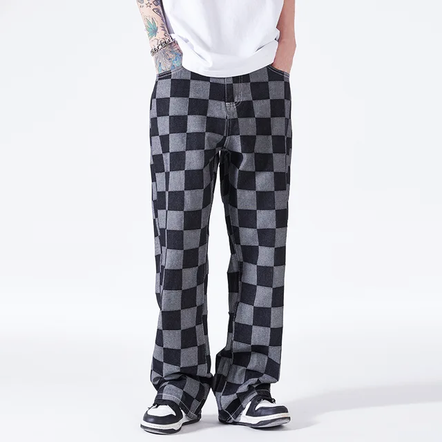 Relaxed Checkered Jeans
