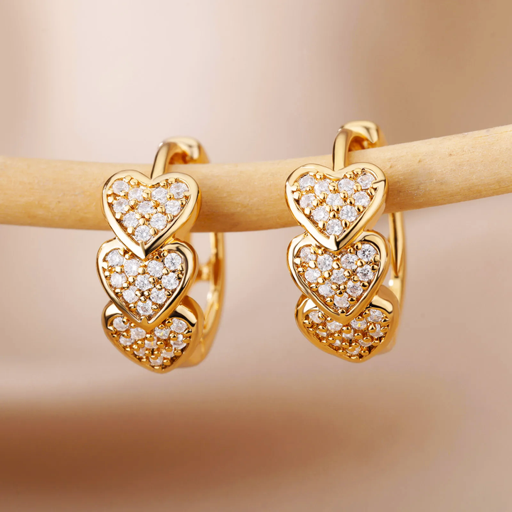 Trinity Love Medley Gold Earrings