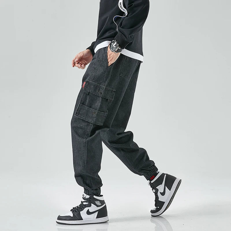 Denim Cargo Jogger Pants