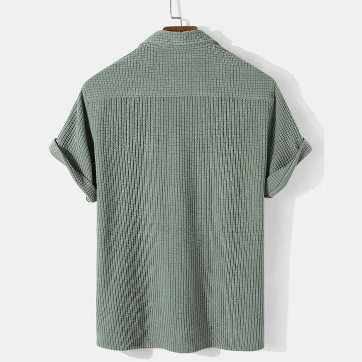 Waffle Textured Knit Polo Shirt