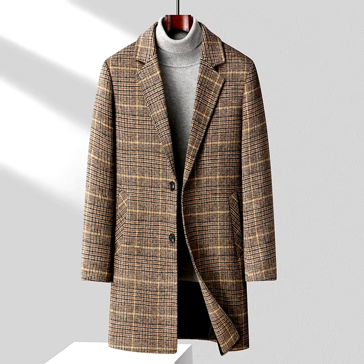 Harris Wool Plaid Overcoat