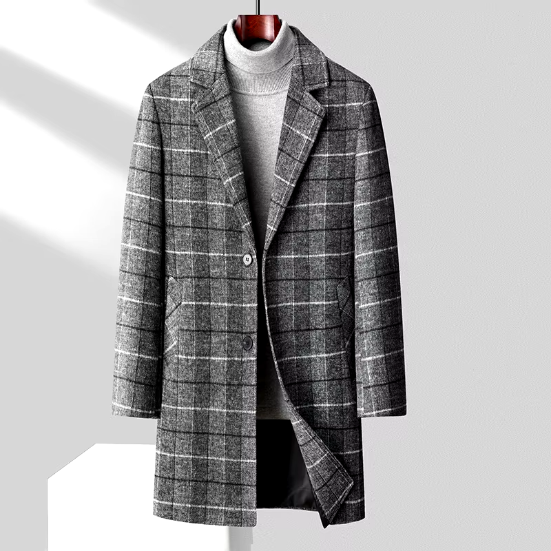 Harris Wool Plaid Overcoat