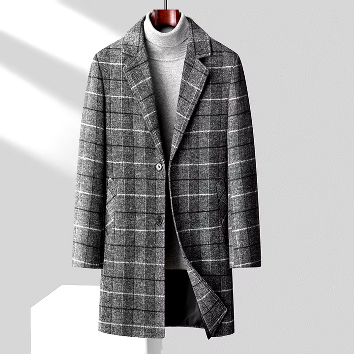 Harris Wool Plaid Overcoat