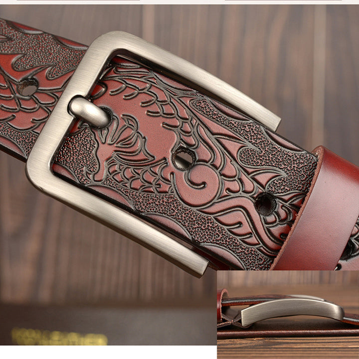 Justin Carved Genuine Cow Leather Belt For Men