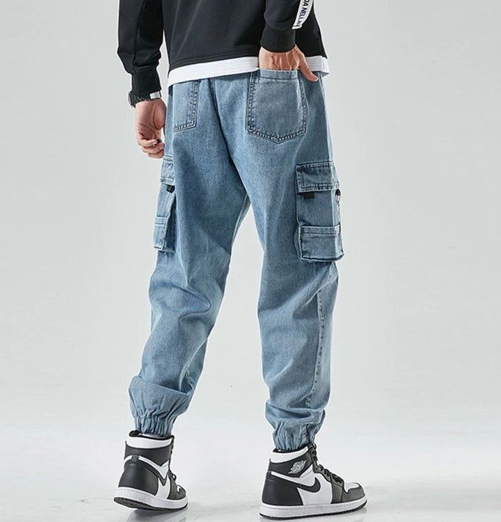 Denim Cargo Jogger Pants