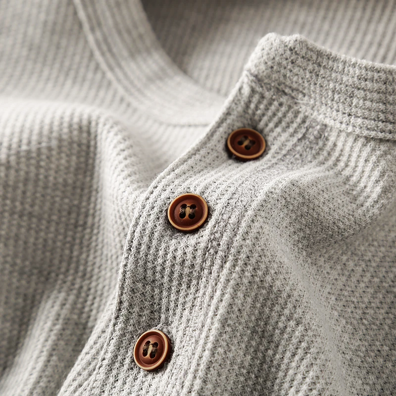 Waffle Knit Henley Tee