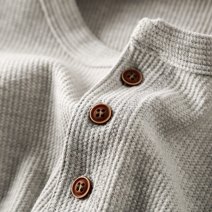Waffle Knit Henley Tee