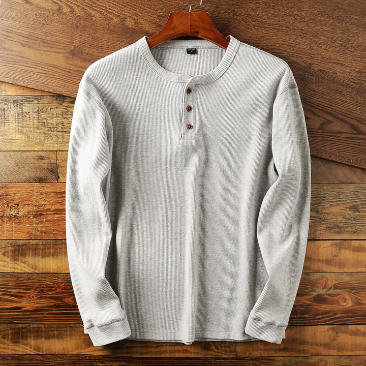 Waffle Knit Henley Tee