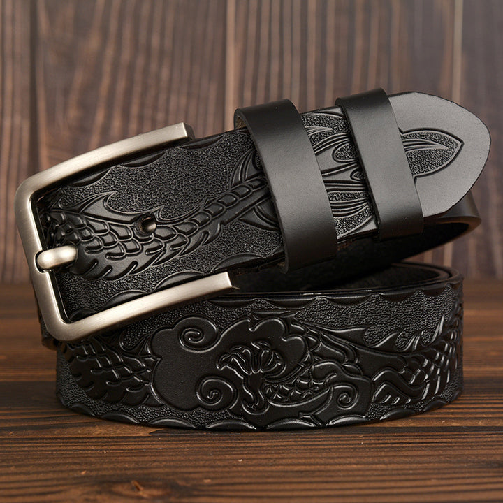 Justin Carved Genuine Cow Leather Belt For Men