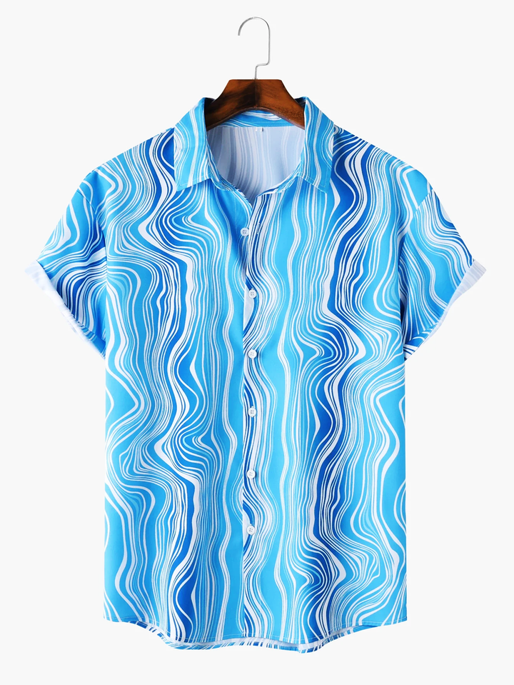 Ocean Breeze Wave Hawaiian Shirt
