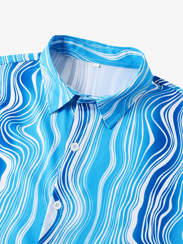 Ocean Breeze Wave Hawaiian Shirt