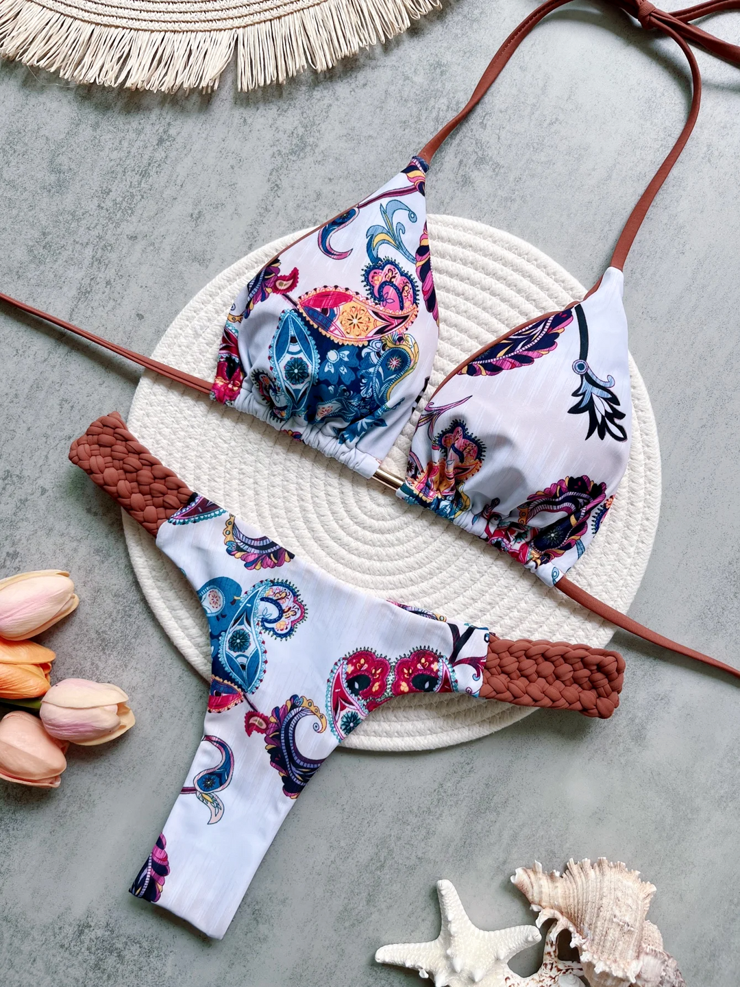 Ornate Bandeau Boho Bikini Set