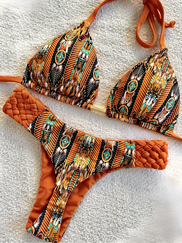 Ornate Bandeau Boho Bikini Set